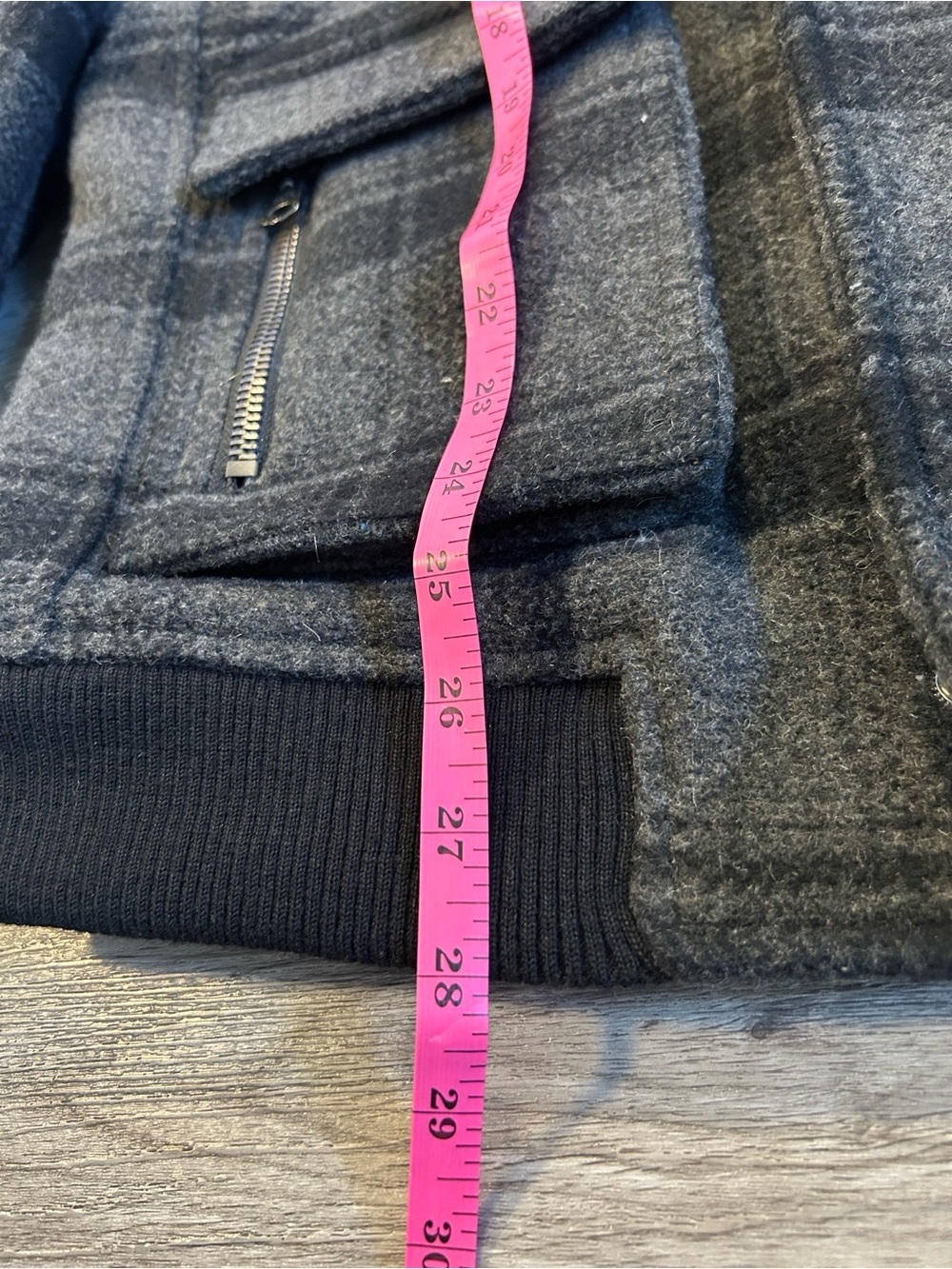 Projek Raw Wool Blend Plaid Bomber Jacket Gray Black Utility Zip Snap Men’s L - Picture 13 of 13